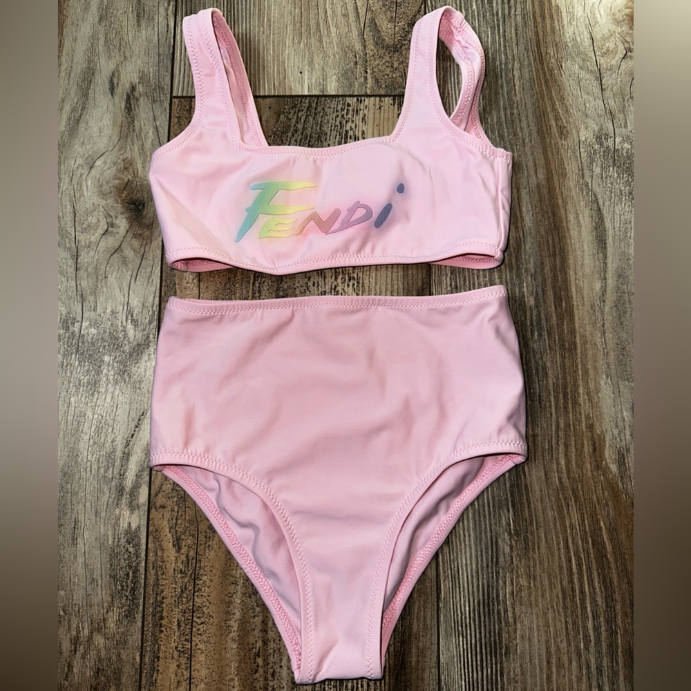 Fendi Kids Light Pink Bikini Set
